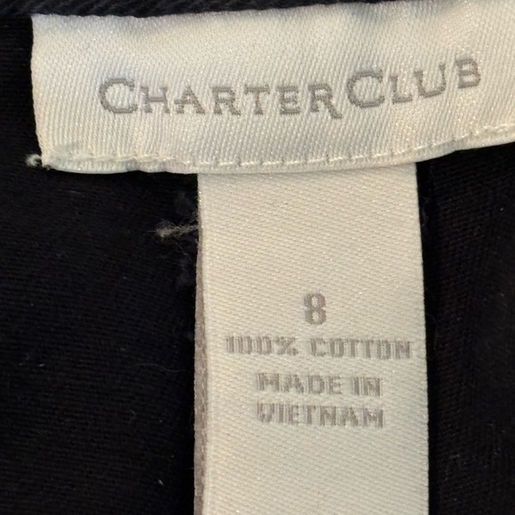 Charter Club Black Shorts Cargo Pockets High Waist Belt Loops Cotton Size 8 - Picture 6 of 7